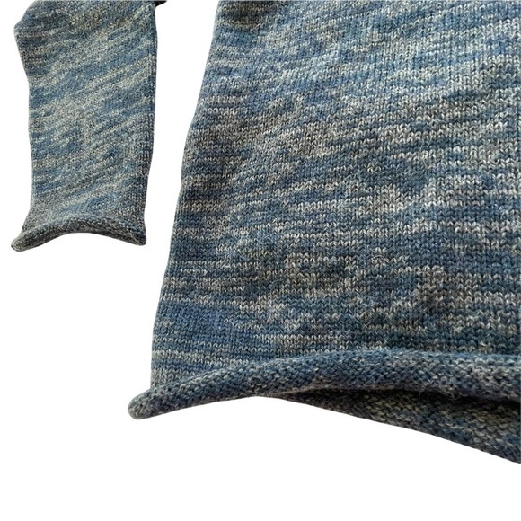 Peruvian Trading Co 100% Merino Wool Sweater Sz M Women Cardigan Marl Blue Gray - Picture 10 of 14